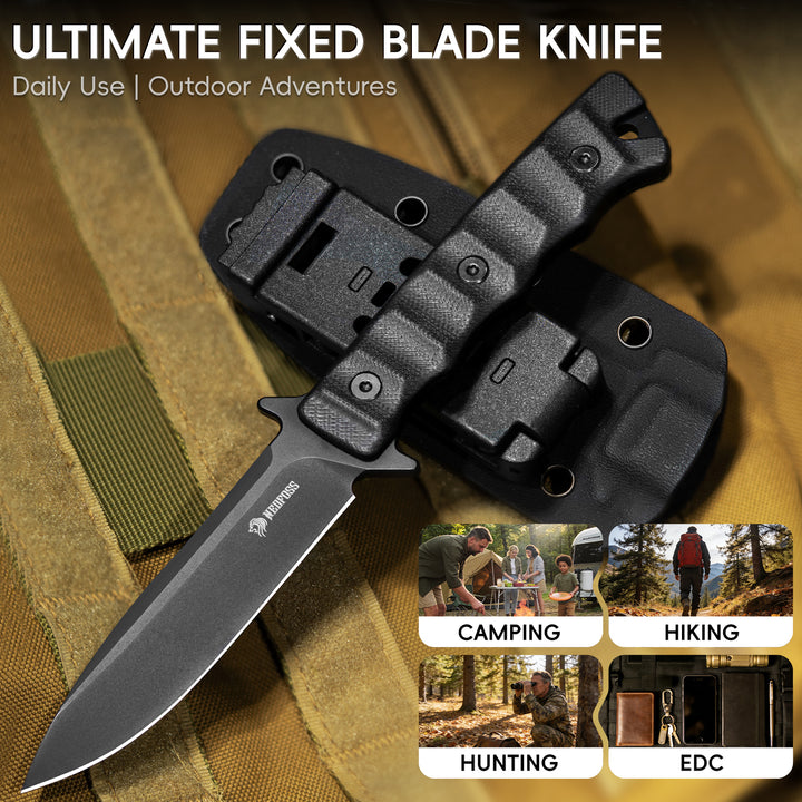 Nedfoss Phoenix 5.5" 8Cr14Mov Fixed Blade Bowie Knife with G10 Handle