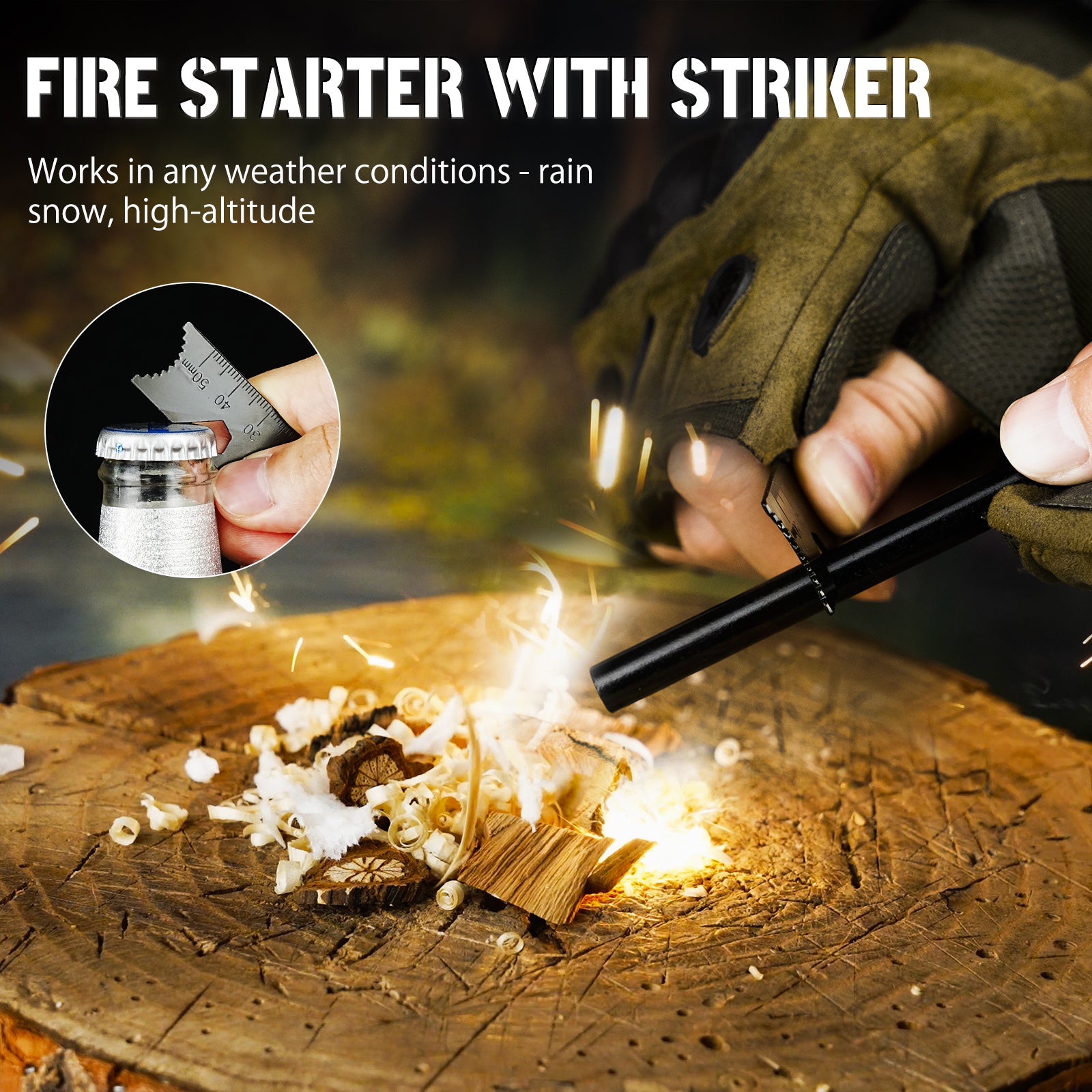 Free-Wolf Fixed Blade Survival Knife with G10 Handle, Comes with