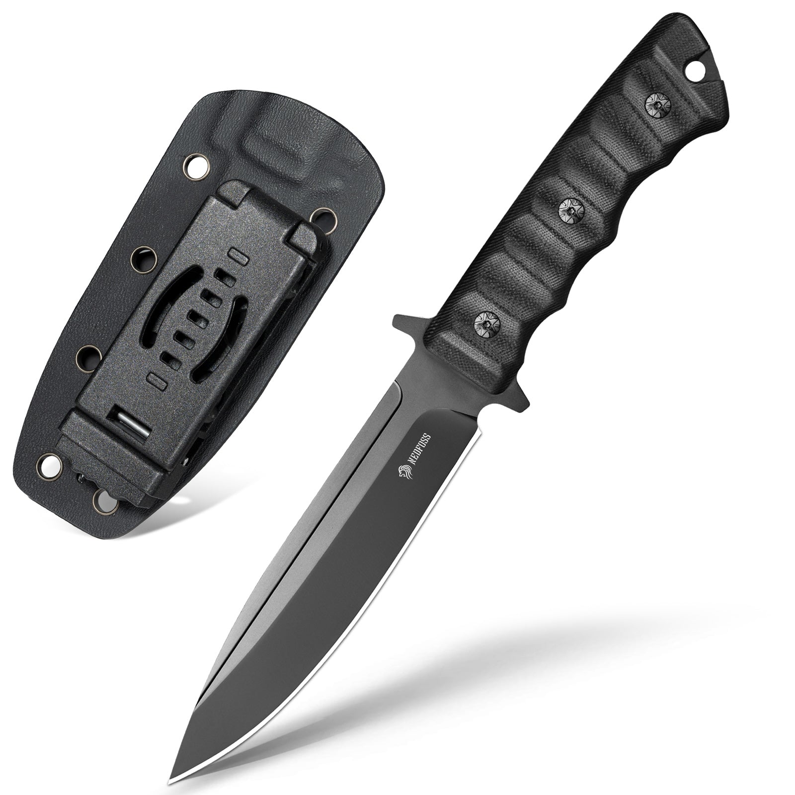 Phoenix Fixed Blade Bowie Knife,8Cr14Mov Blade and G10 Handle