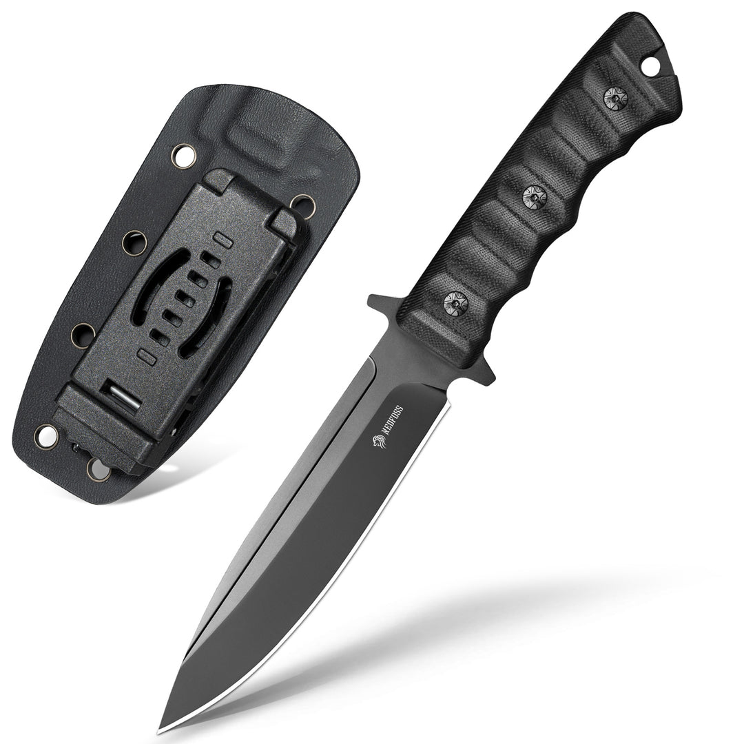 Nedfoss Phoenix 5.5" 8Cr14Mov Fixed Blade Bowie Knife with G10 Handle