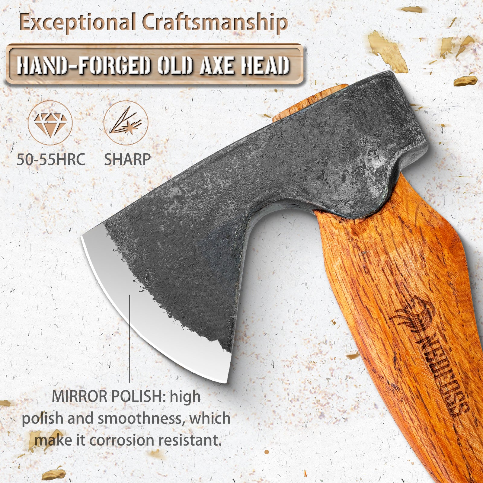 R33 Outdoor Hatchet, Axes and Hatchets with Retro Leather Sheath