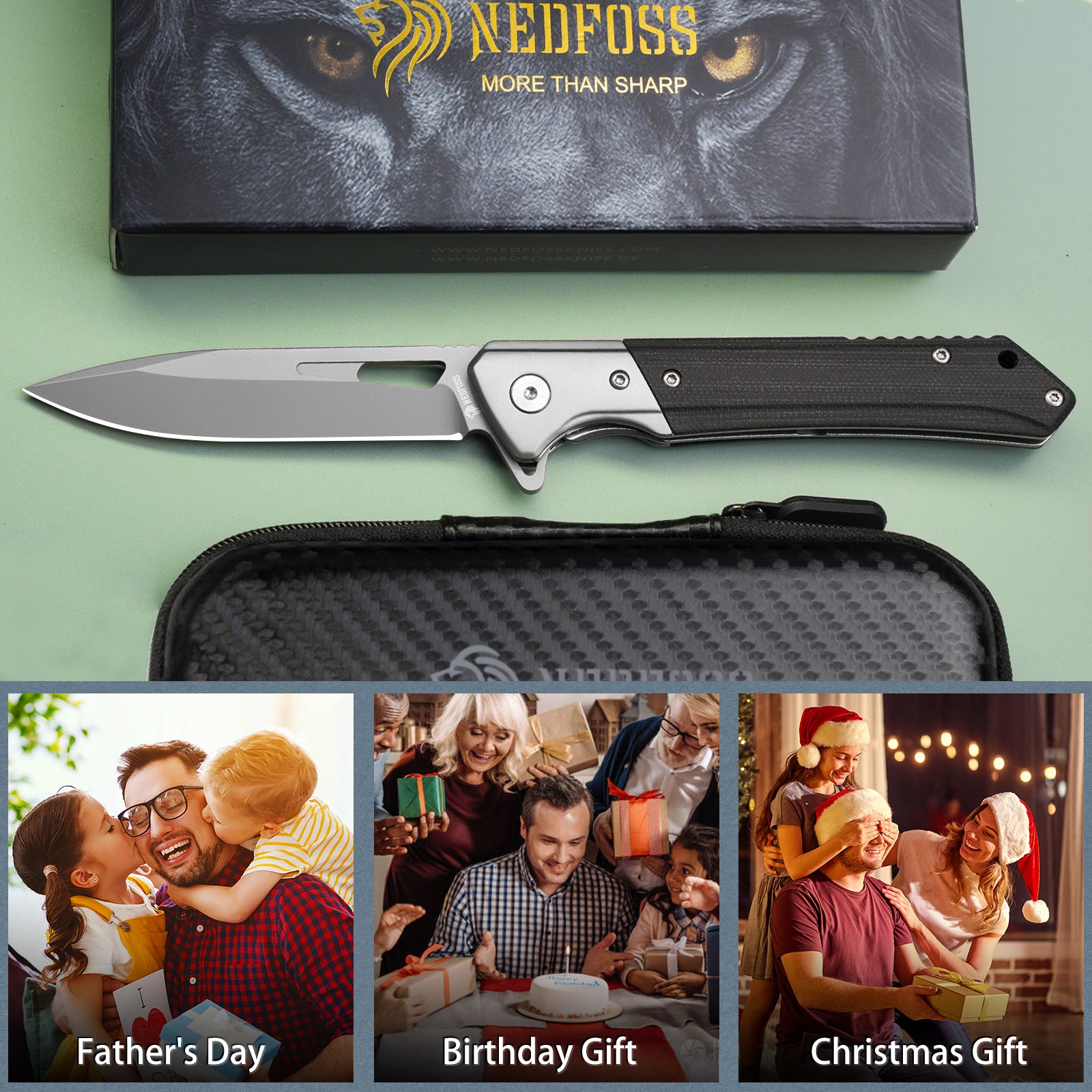 Elf Elegant Pocket Knife, D2 Blade EDC Knife with G10 Handle
