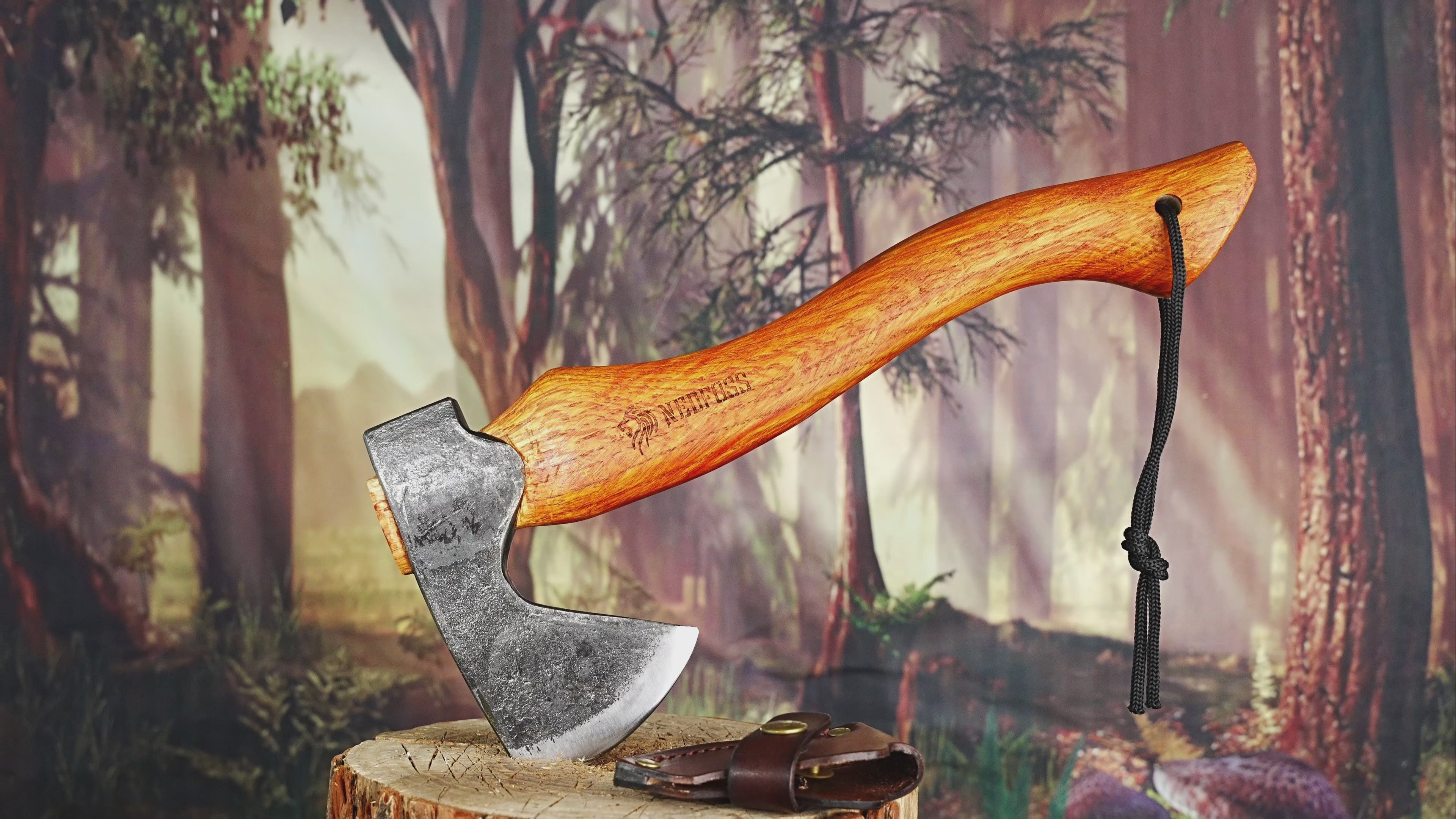 R33 Outdoor Hatchet, Axes and Hatchets with Retro Leather Sheath