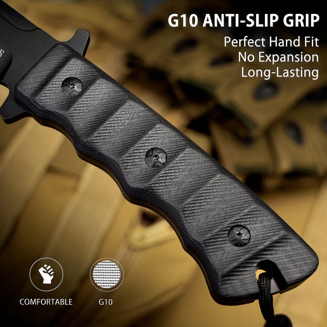 Nedfoss Phoenix 5.5" 8Cr14Mov Fixed Blade Bowie Knife with G10 Handle