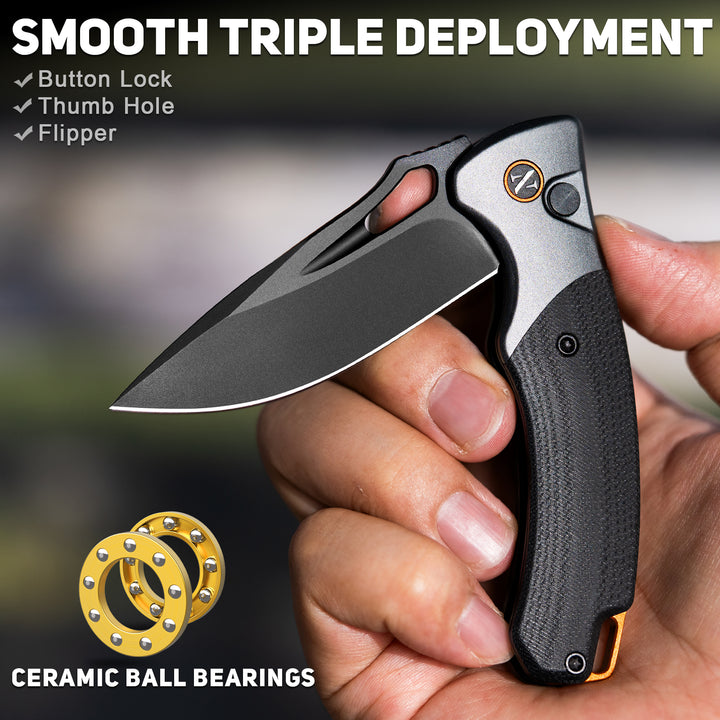 NedFoss Heron 2.95" Japanese VG10 Pocket Knife with Lightweight G10 Handle w/Aluminum Bolster