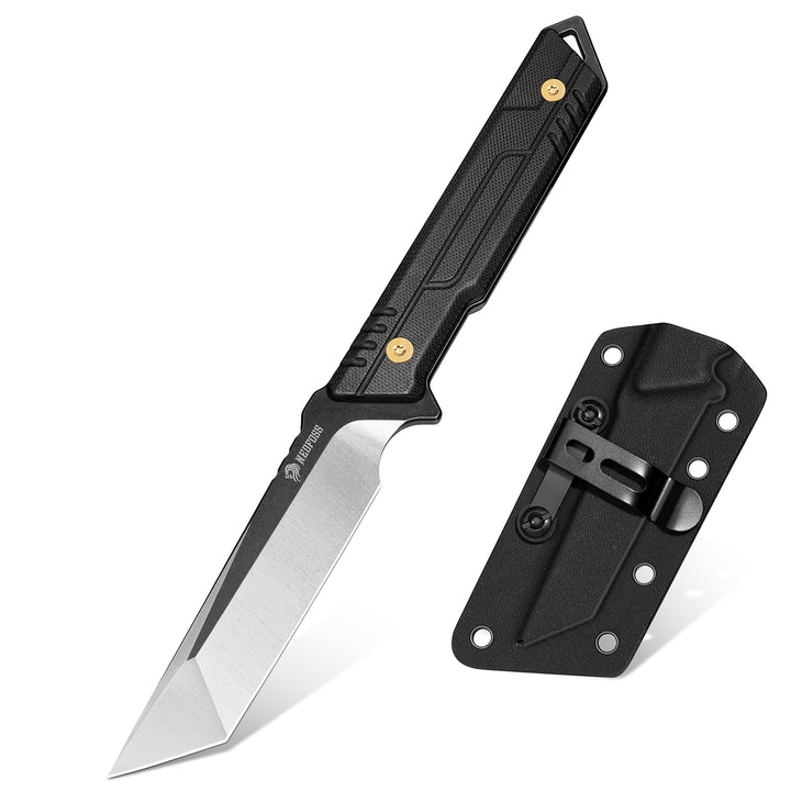 NedFoss 4" EDC AUS-8 Steel Tanto Blade Tactical Fixed Blade Knife with G10 Handle