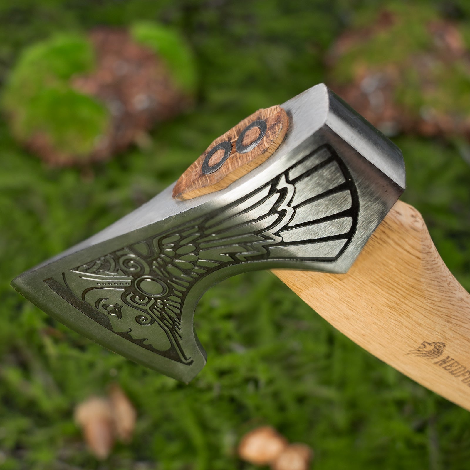 Nedfoss Valkyrie Viking Axe, Bearded Axe, with Leather Sheath and