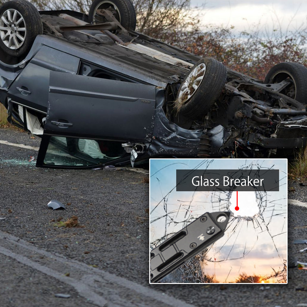 Nedfoss Pocket Knife with Slingshot and Glass Breaker, Tanto Blade