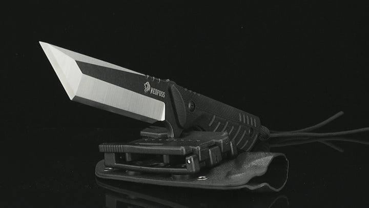NedFoss Tanto Fixed Blade Messer mit Scheide, 9,6 Zoll Full Tang Bushcraft Messer mit Kydex Scheide, 4'' Tanto Klinge mit strapazierfähigem, rutschfestem G10 Griff, Coole Messer für Männer (Dragon)