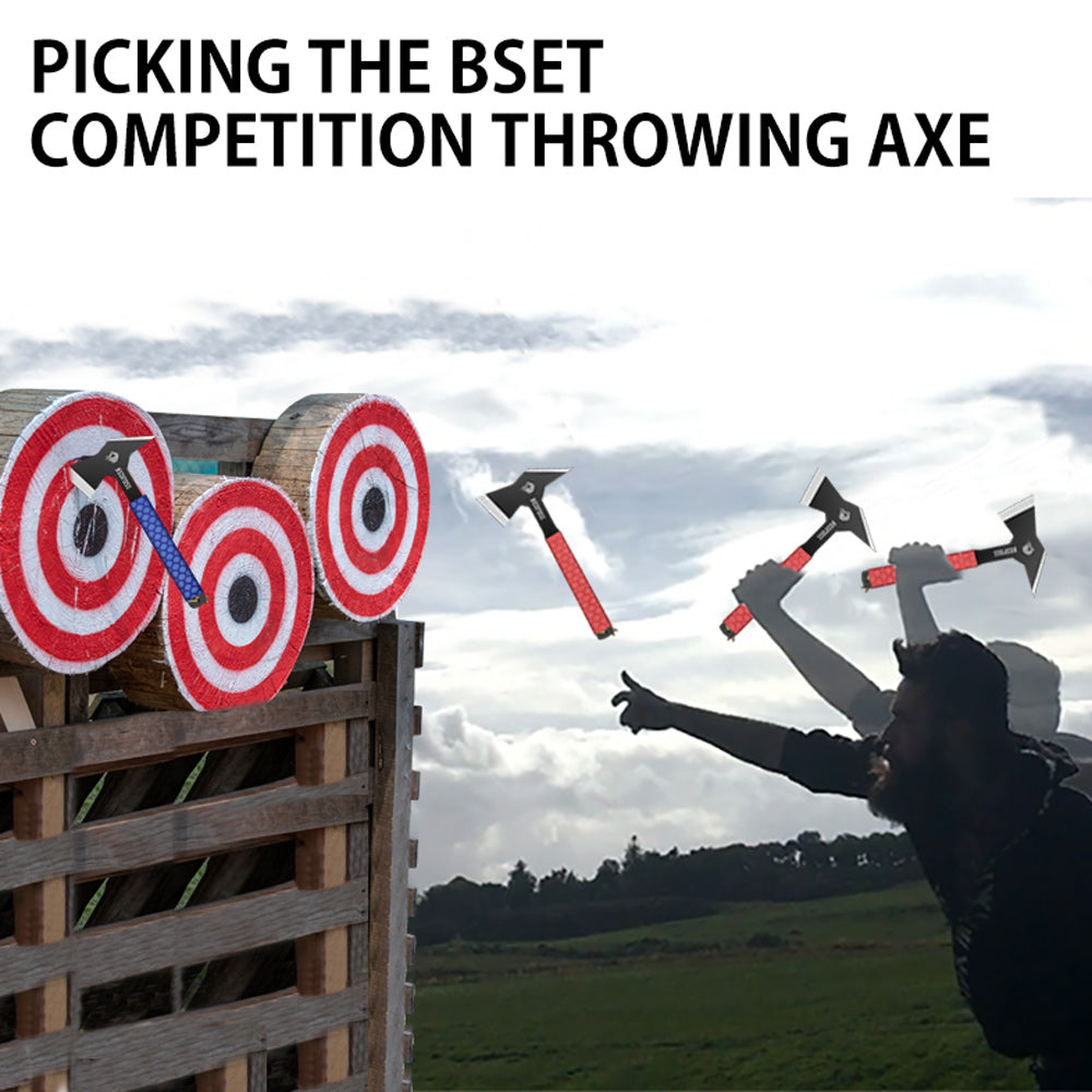 NedFoss Flash Throwing Axes, 11" Full Tang Throwing Axes Set,  Pack of 3 with Nylon Sheath, Recreation and Competition