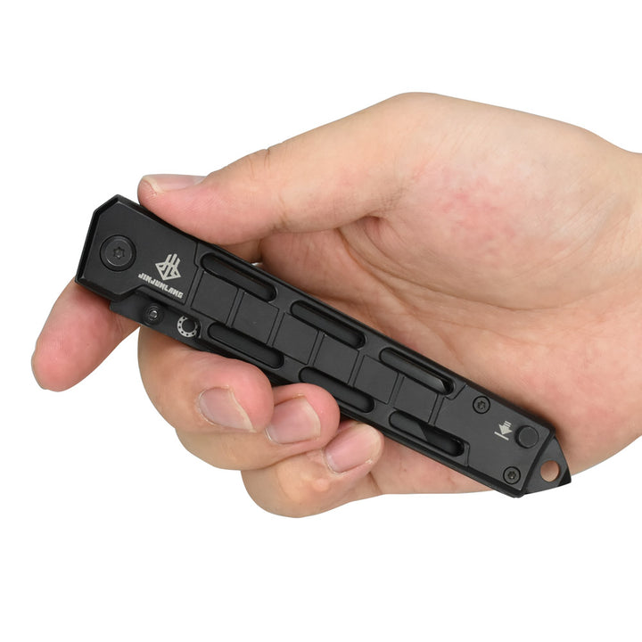 NedFoss 3.5" Pocket Knife with Slingshot and Glass Breaker for Outdoor, Tanto Blade