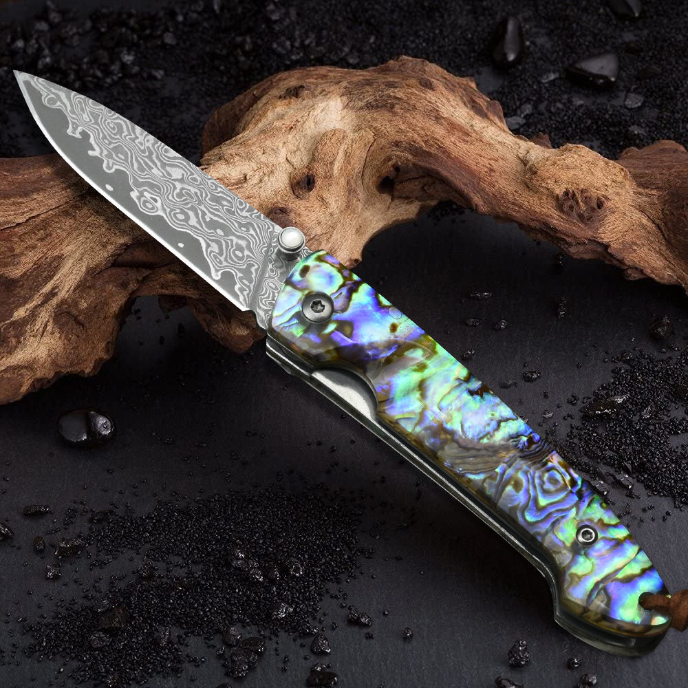  NedFoss Swordfish Damascus Pocket Knife for Men