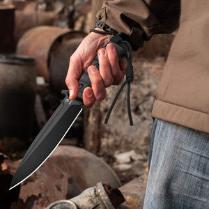 NedFoss Überlebensmesser mit Scheide, 11 Zoll feststehendes Messer mit G10-Griff, scharfes Jagdmesser mit schwarzer gerader Kante, klassisches Full Tang Campingmesser, geeignet für Abenteuer, cooles Messergeschenk für Männer