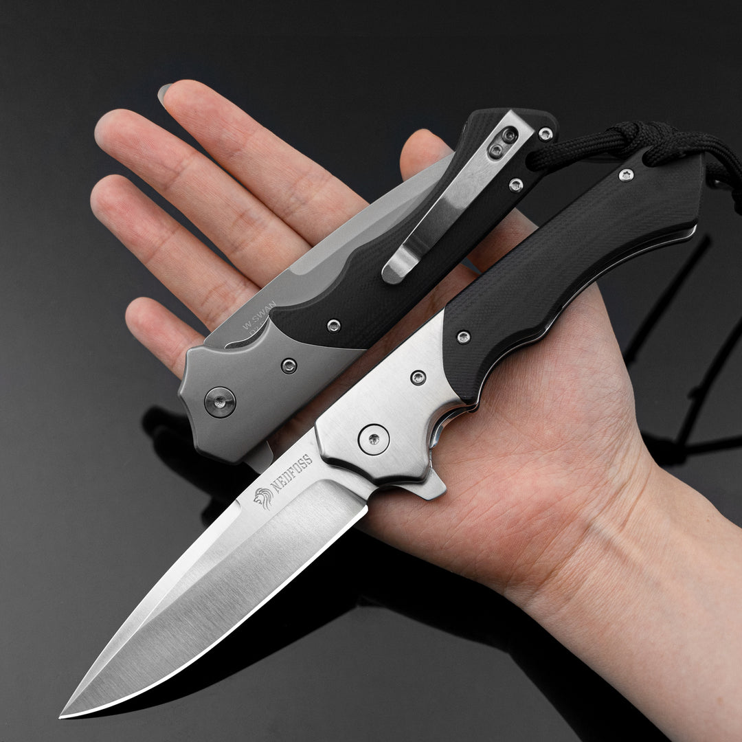  Pocket Knife for Men, Folding Knife with Clip, EDC Pocket Knives  with Flipper Open and Liner Lock, Sharp Tactical Knife for Outdoor Survival  Camping Hunting Fishing, Cool Knifes for Dad, Mens