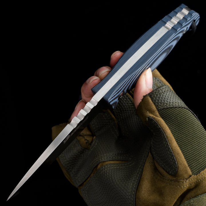 Feststehendes Bushcraft-Messer für Männer, Dienstgürtelmesser mit Kydex-Scheide, 8,25-Zoll-Jagdklinge mit durchgehendem Zapfen und strapazierfähigem, rutschfestem G10-Griff, klein bis mittelgroß