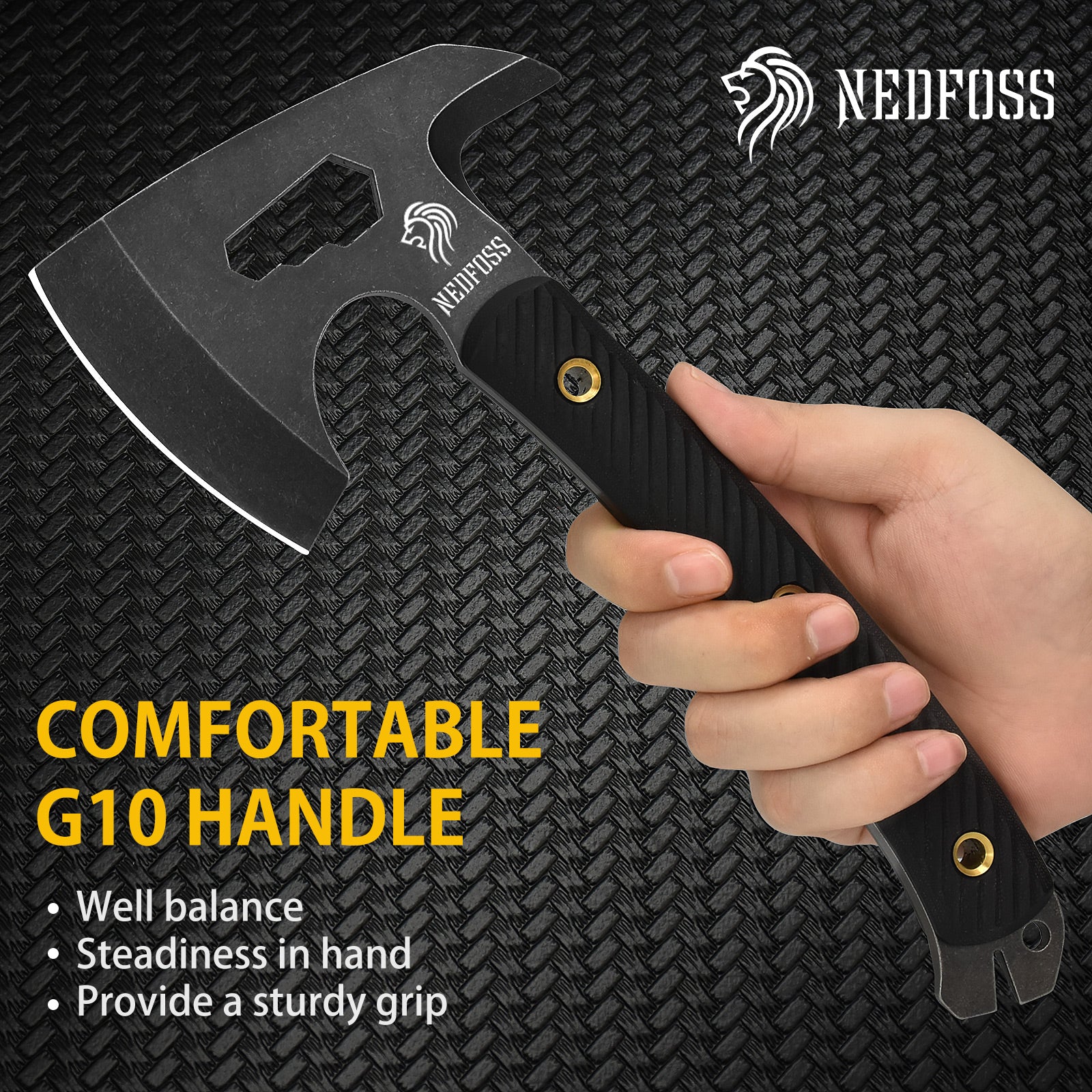 Bison Survival Axe,Tactical Axe Multifunctional Pack Hatchet