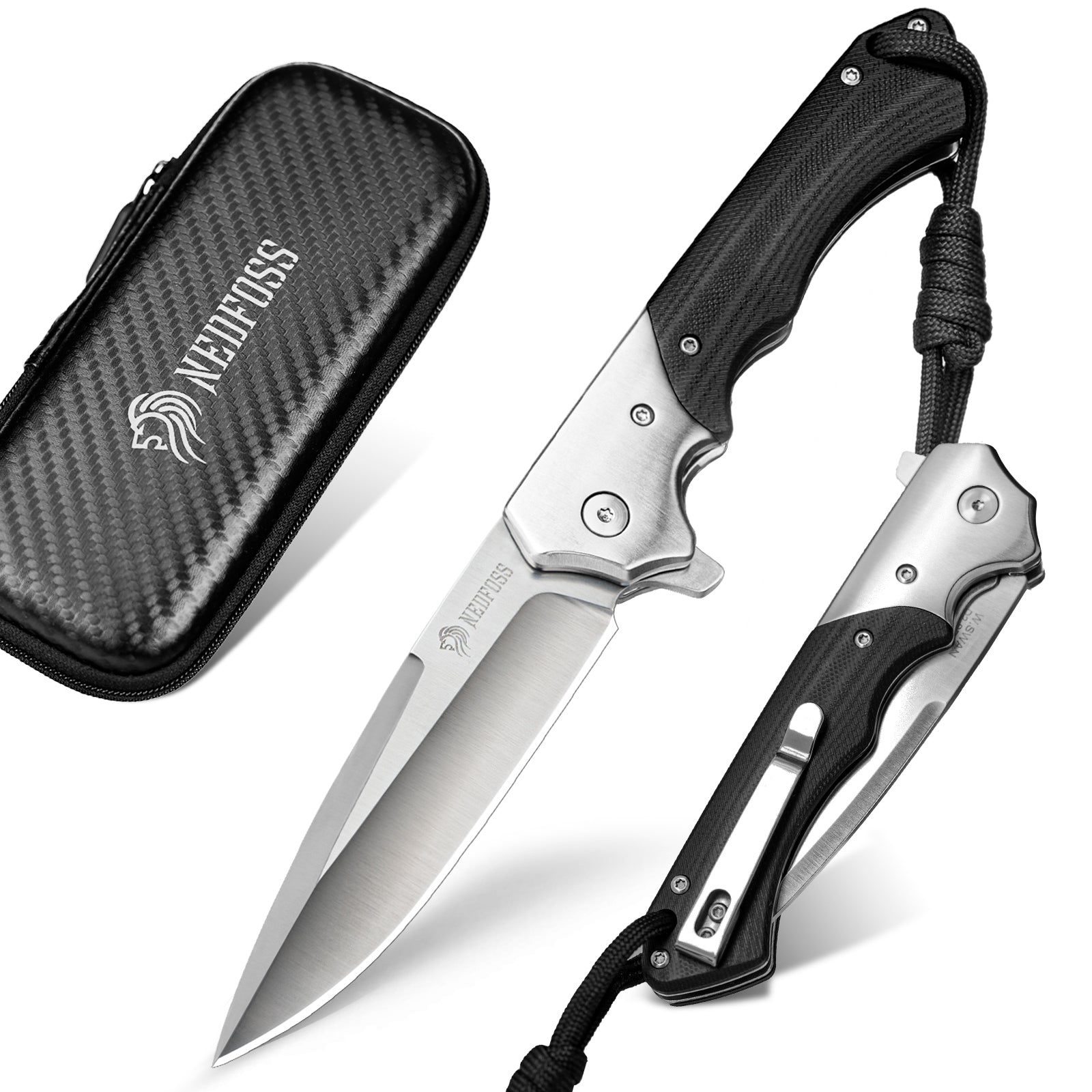 Nedfoss W.Swan Pocket Knife with D2 Steel Satin Blade and G10 Handle –  NedFoss Knife