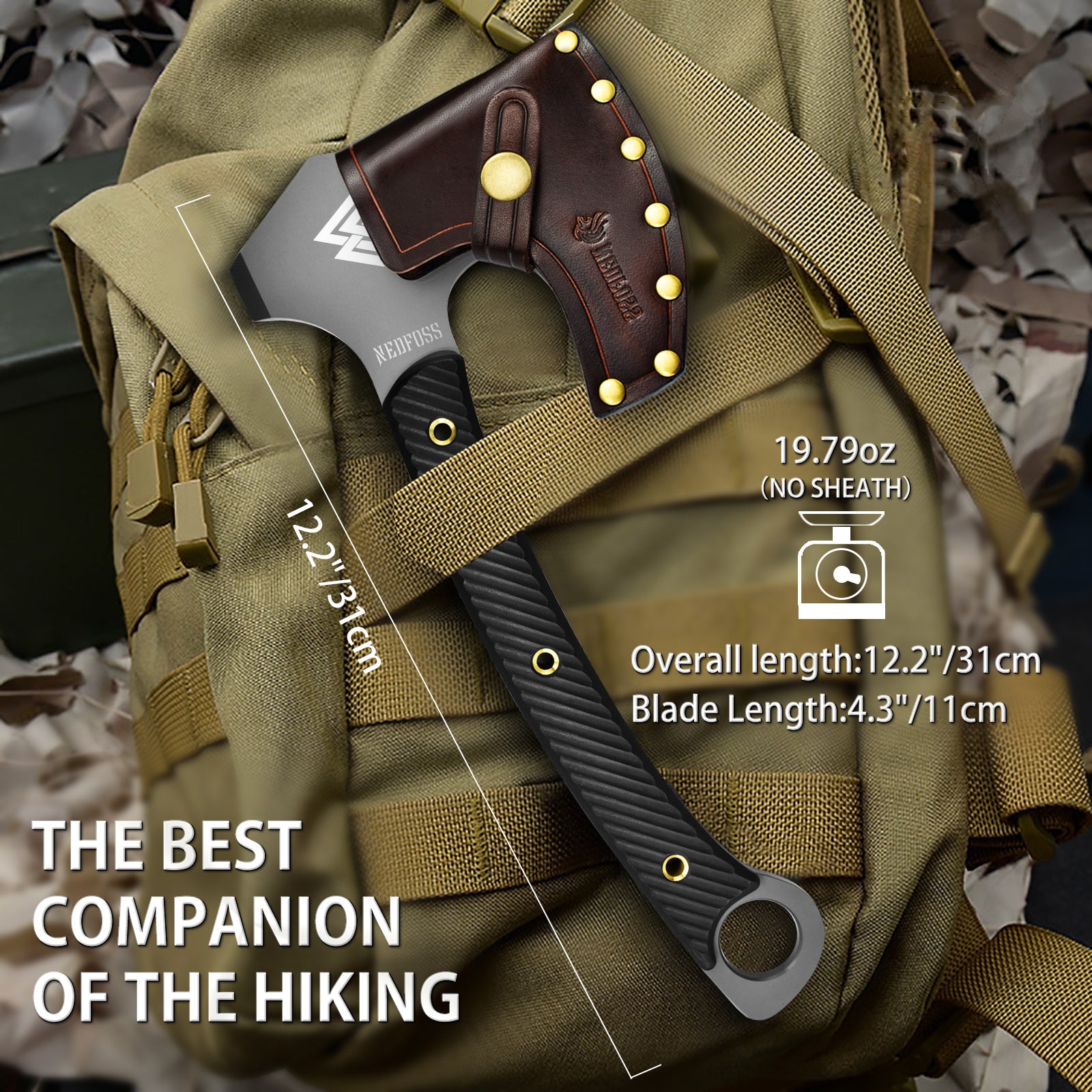 Nedfoss Vikings Tactical Tomahawk,Full Tang Berserker Blade